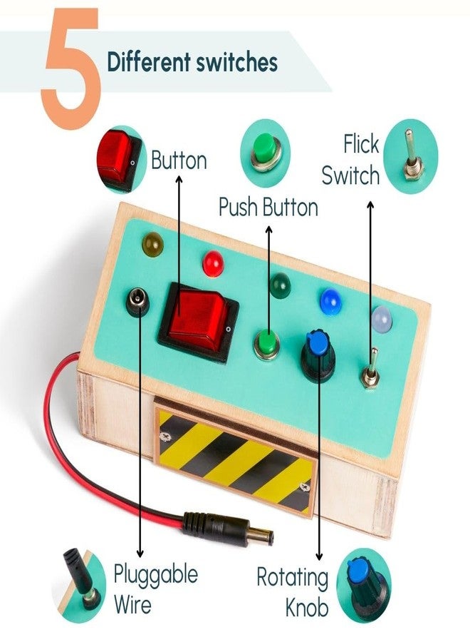 Curious Cub Montessori Busy Board | Switch Board Toy for Toddlers & Kids 1-6 Yrs | Wooden Sensory & Educational Toy | Gifts for Children - Image 2